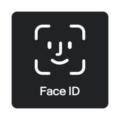 Face ID Symbol Sign, Vector Illustration, Isolate On White Background Label .EPS10