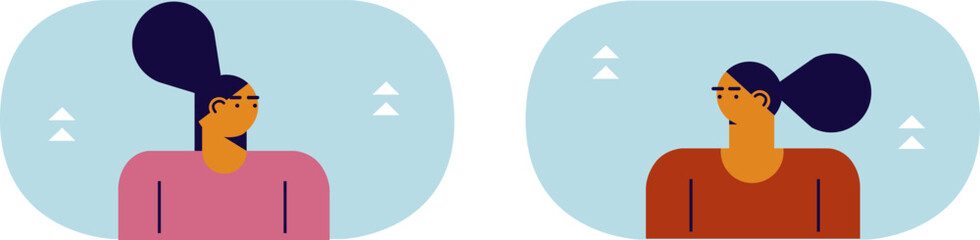 Flat avatar icons. Vector people character illustration. Cartoon minimal style. Ideal for social media and business presentations, user interface, UX, graphic and web design, apps and interfaces