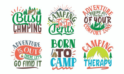 Camping Tattoo Design Pack - Vector Illustration