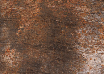Naklejka premium Beautiful texture of a rusty steel surface using as backdrop or header, industrial background