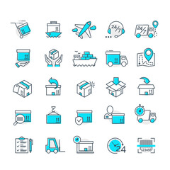 Set of color delivery icons for your app design project. Logistic icons Vector Ilustration