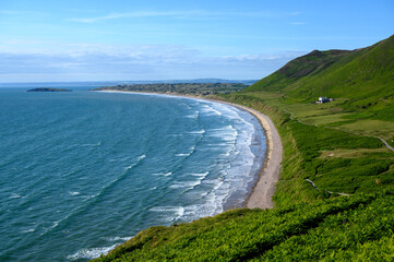 Rhossili Bay, A beautiful beach on the Gower Peninsula Swansea, South Wales