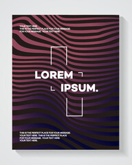 Cover design template with abstract lines modern color gradient style on black background for decoration catalog, poster, presentation, flyer, brochure, book, magazine etc. Vector Illustration