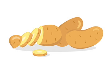 Whole and chopped potatoes