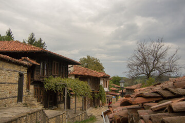 Fototapeta na wymiar View of Zheravna on a cloudy day, Bulgaria
