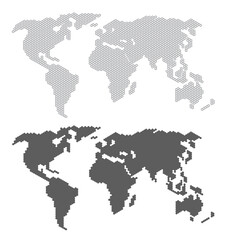 World map concept black color isolated on white background. Vector Illustration