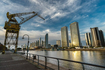 An evening at he docks of Puerto Madero, Buenos Aires, Argentina.