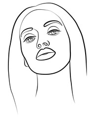 The silhouette of the face of a young African woman.