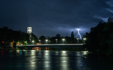 city skyline at night