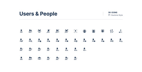 Users and People UI Icons Pack Duotone Style