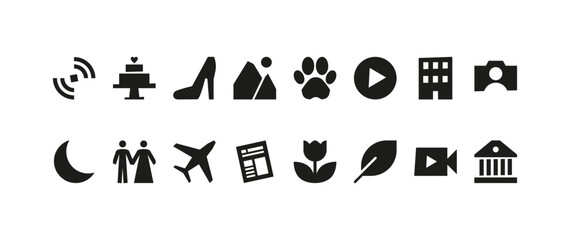 Vecor icon set video photo