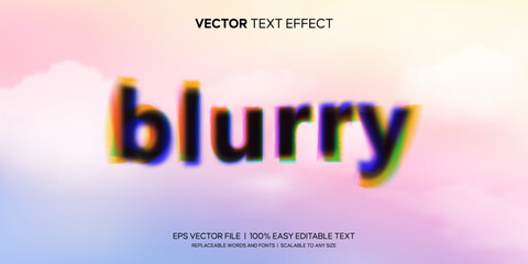 blurry and dreamy style glitch editable text effect