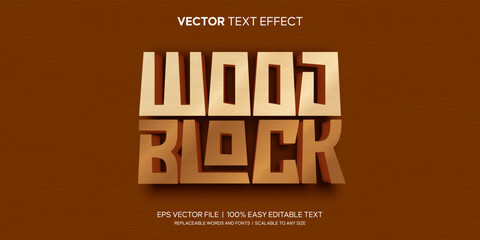 wood block toys editable text effect