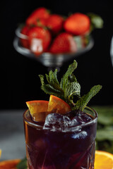 cocktail with strawberry