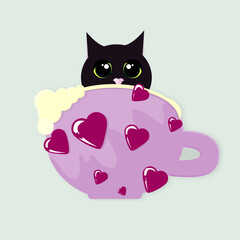 Sweets in a mug, sweet mug, sweet donut mug, donut mug, glazed donuts, confectionery.