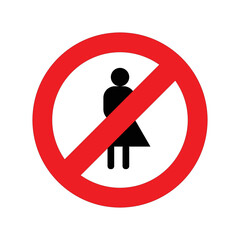 woman do not enter sign