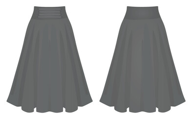 Grey pleated skirt. vector illustration