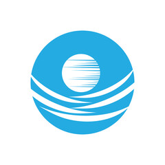 Water wave icon vector illustration design logo