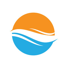 Water wave icon vector illustration design logo