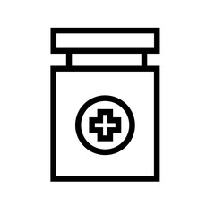 Bottle, capsule bottle, medicine, icon, white and black, hospital