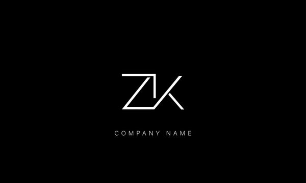 KZ, ZK Abstract Letters Logo Monogram