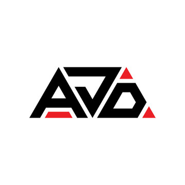 AJD triangle letter logo design with triangle shape. AJD triangle logo design monogram. AJD triangle vector logo template with red color. AJD triangular logo Simple, Elegant, and Luxurious Logo...