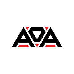 AOA triangle letter logo design with triangle shape. AOA triangle logo design monogram. AOA triangle vector logo template with red color. AOA triangular logo Simple, Elegant, and Luxurious Logo...