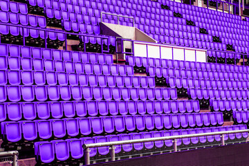 Bright violet stadium seats