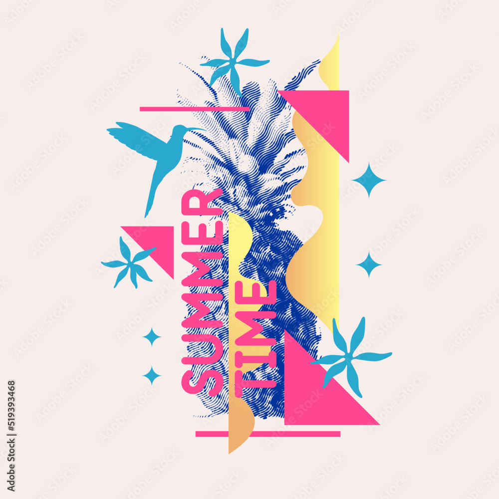 Poster vector graphics in a modern style with geometric elements. template for the design. illustration of 