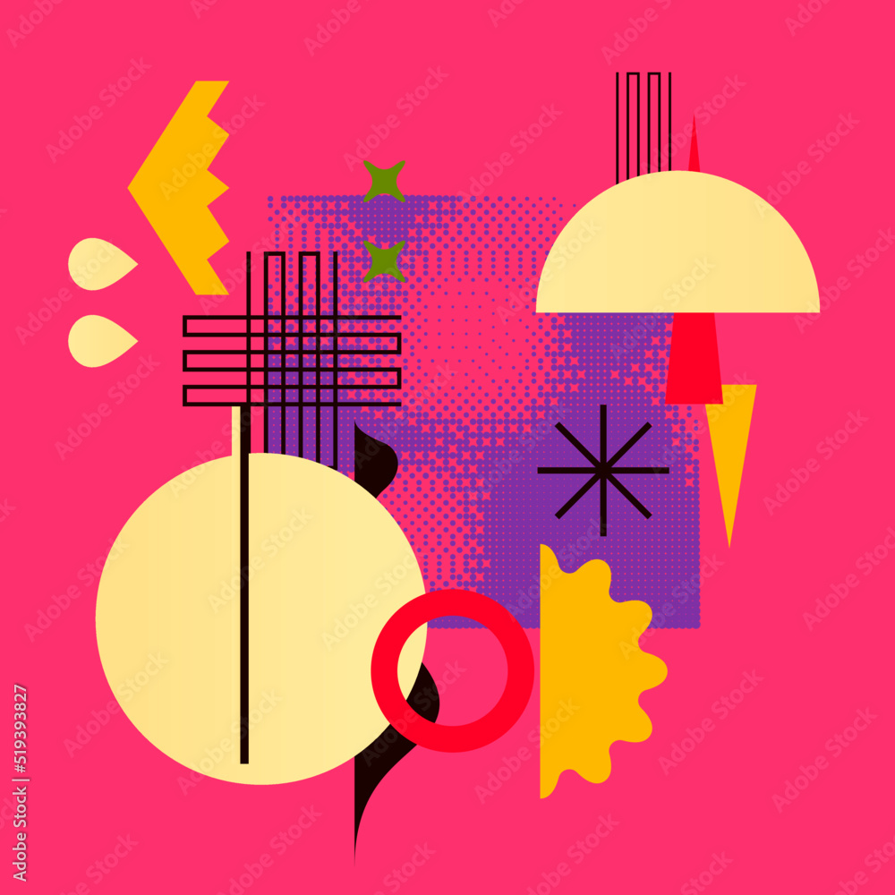 Aufkleber composition with geometric shapes. abstract background for design.