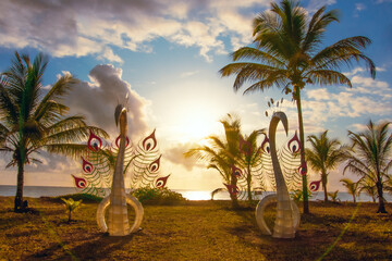 Linda paisagem da praia de Pratigi, Bahia. Ao nascer do sol, no evento Universo Paralello.
