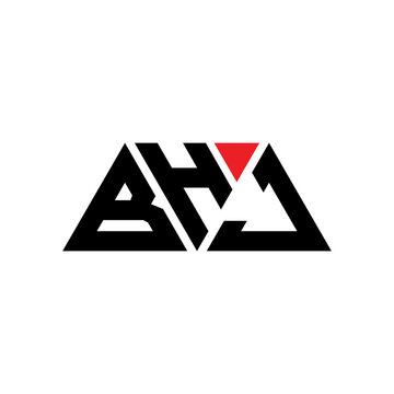 BHJ triangle letter logo design with triangle shape. BHJ triangle logo design monogram. BHJ triangle vector logo template with red color. BHJ triangular logo Simple, Elegant, and Luxurious Logo...