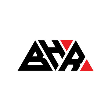 BHR triangle letter logo design with triangle shape. BHR triangle logo design monogram. BHR triangle vector logo template with red color. BHR triangular logo Simple, Elegant, and Luxurious Logo...