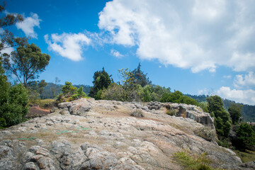 landscape with blue sky and clouds