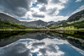 lake and mountains