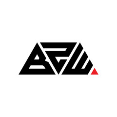 BZW triangle letter logo design with triangle shape. BZW triangle logo design monogram. BZW triangle vector logo template with red color. BZW triangular logo Simple, Elegant, and Luxurious Logo...