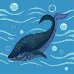 whale and bubbles