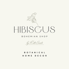 Vintage Flower logo template illustration for branding