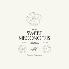 Vintage Flower logo template illustration for branding