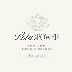 Obraz premium Vintage Flower logo template illustration for branding