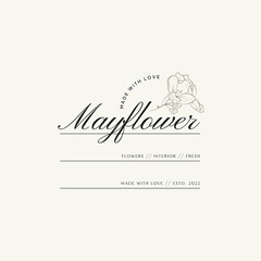 Fototapeta premium Vintage Flower logo template illustration for branding