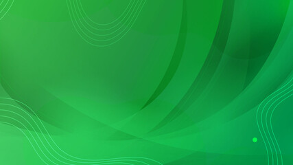 Wave abstract green background with flow lines and web banner has space for writing 