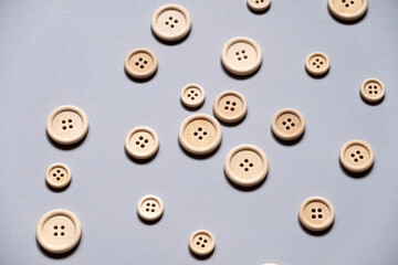 Lots of wooden buttons in different sizes. button background 