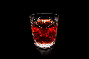 glass with a red beverage