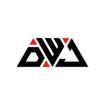 DWJ triangle letter logo design with triangle shape. DWJ triangle logo design monogram. DWJ triangle vector logo template with red color. DWJ triangular logo Simple, Elegant, and Luxurious Logo...