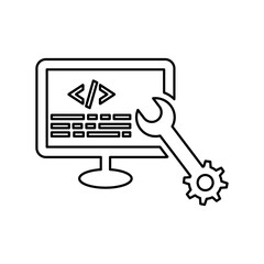 html management, coding line icon. Outline vector.