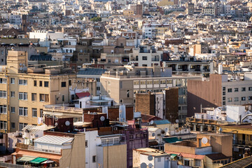 Fototapeta premium aerial view of buildings in the city of Barcelona