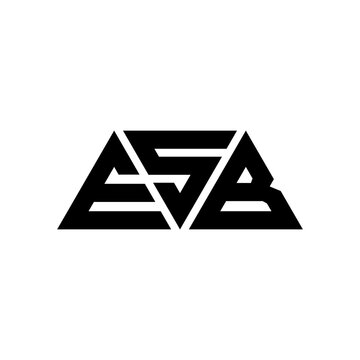 ESB triangle letter logo design with triangle shape. ESB triangle logo design monogram. ESB triangle vector logo template with red color. ESB triangular logo Simple, Elegant, and Luxurious Logo...