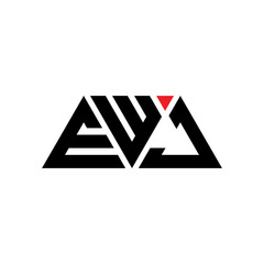 EWJ triangle letter logo design with triangle shape. EWJ triangle logo design monogram. EWJ triangle vector logo template with red color. EWJ triangular logo Simple, Elegant, and Luxurious Logo...