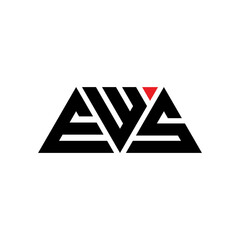 EWS triangle letter logo design with triangle shape. EWS triangle logo design monogram. EWS triangle vector logo template with red color. EWS triangular logo Simple, Elegant, and Luxurious Logo...